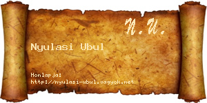 Nyulasi Ubul névjegykártya